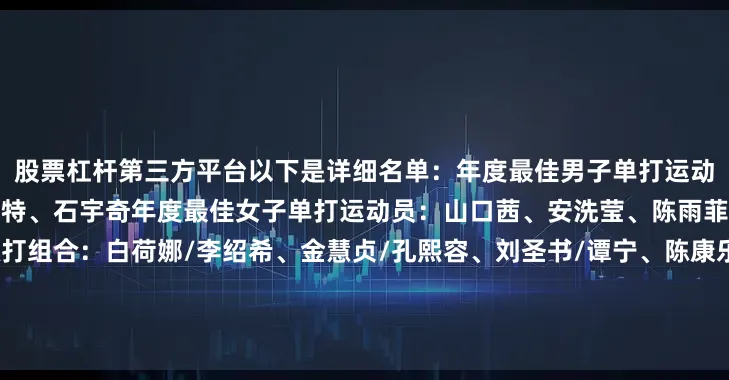 股票杠杆第三方平台以下是详细名单：年度最佳男子单打运动员：安东森、周天成、昆拉武特、石宇奇年度最佳女子单打运动员：山口茜、安洗莹、陈雨菲、王祉怡年度最佳女子双打组合：白荷娜/李绍希、金慧贞/孔熙容、刘圣书/谭宁、陈康乐/蒂娜年度最佳混合双打组合：陈堂杰/杜依蔚、德差波/苏皮萨拉、冯彦哲/黄东萍、蒋振邦/魏雅欣