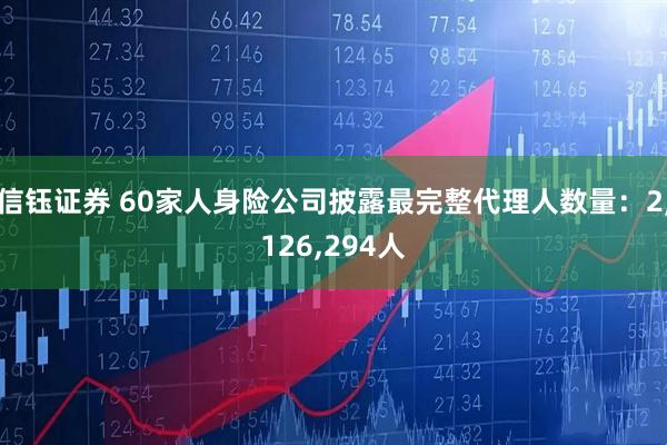 信钰证券 60家人身险公司披露最完整代理人数量：2,126,294人